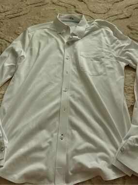 Tommy Bahama White Polo with Light Blue Trim island zone